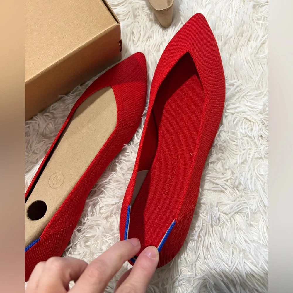 Rothy's The Point - Size 11.5 - NIB - Bright Red color